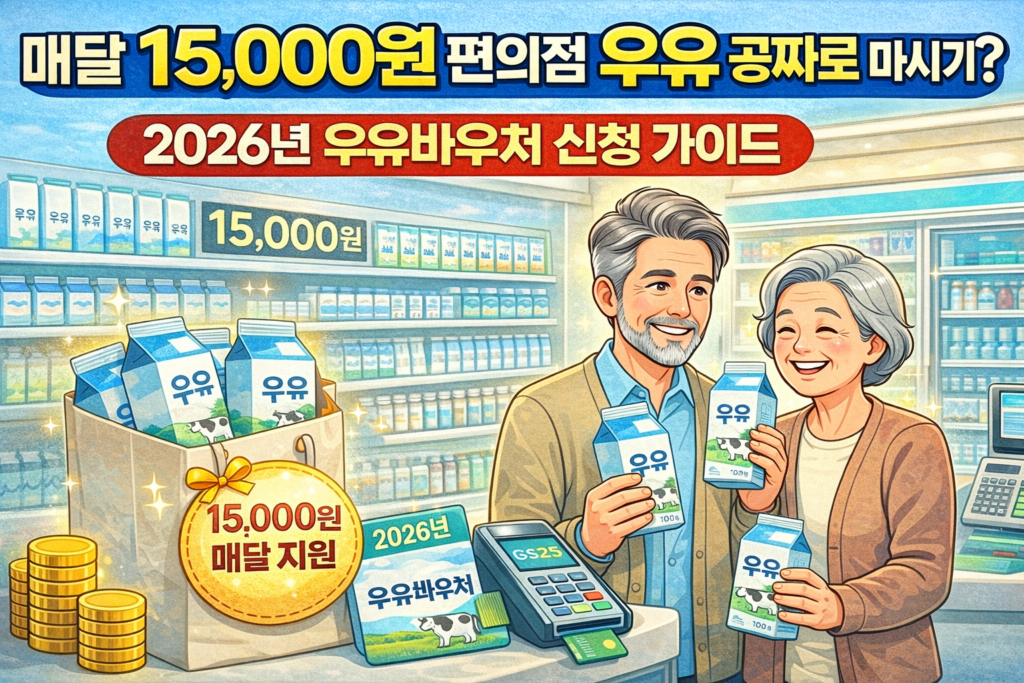 우유바우처 신청 가이드 매달 15,000원, 편의점 우유 공짜로 마시기 이미지