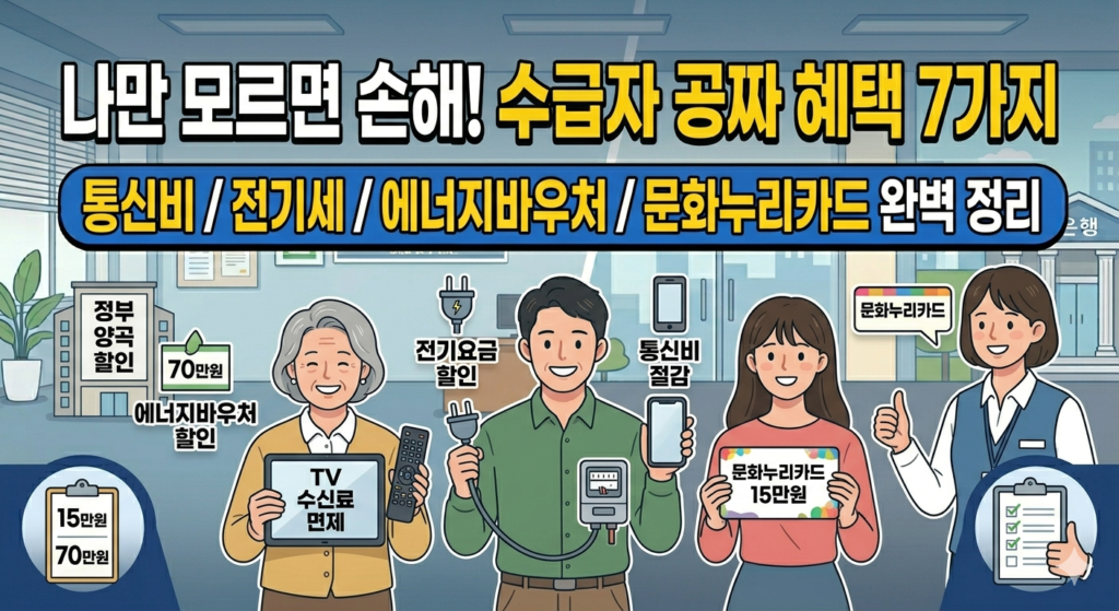 기초생활수급자라면 꼭 챙겨야 할 7가지 공짜 혜택 총정리 나만 모르면 손해! 이미지