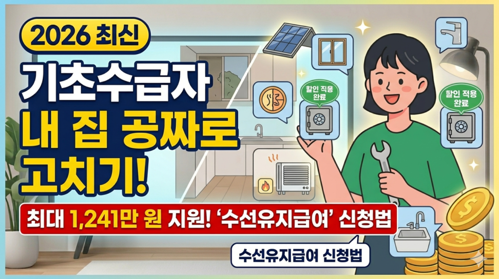 주거급여 수급자 수선유지급여 신청법 내 집 공짜로 고치기! 최대 1,241만 원 지원 이미지
