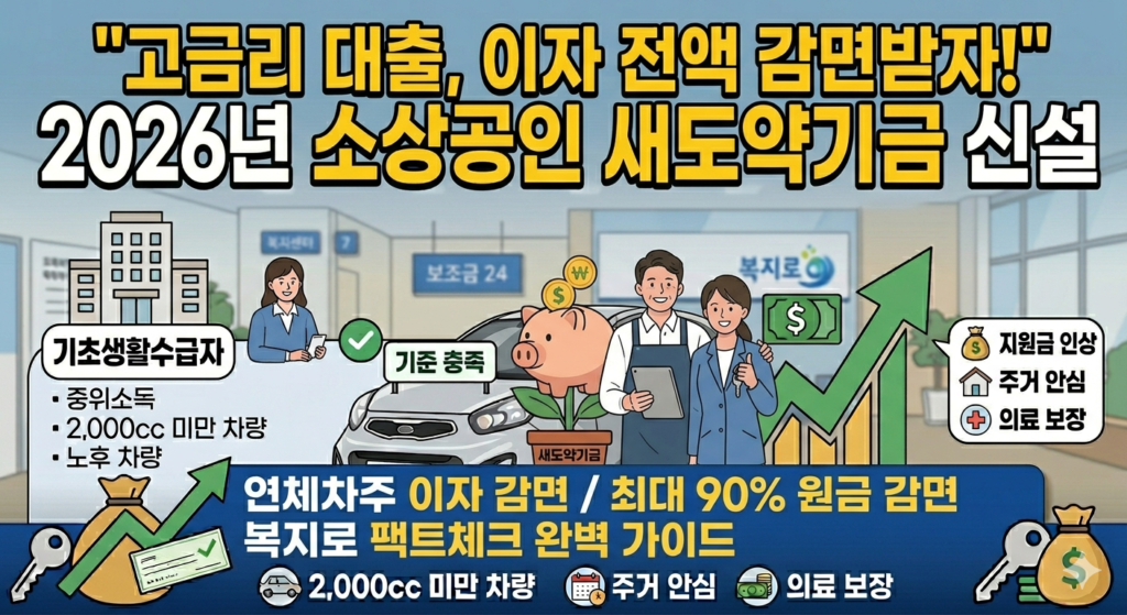 2026년 소상공인 새도약기금 신설 및 채무조정 총정리 "이자 폭탄, 이제 그만!"이미지