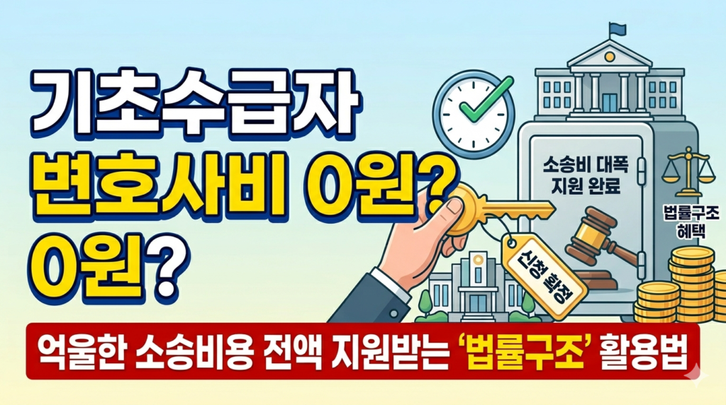 기초수급자 무료 법률구조 변호사비 0원? 억울한 소송비용 전액 지원받는 활용법 이미지