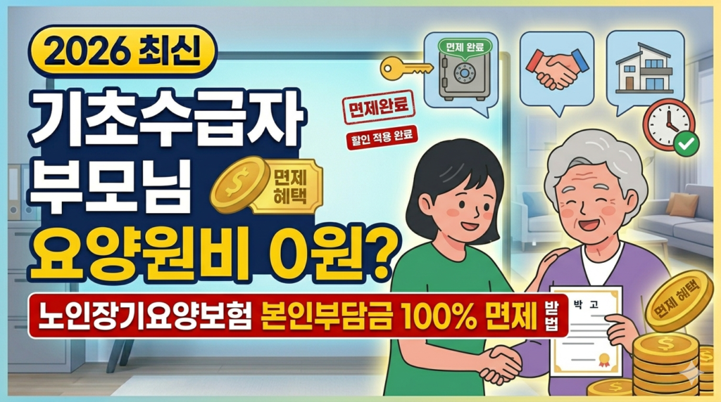 기초수급자 부모님 요양원비 0원? 노인장기요양보험 본인부담금 100% 면제 받는 법 이미지