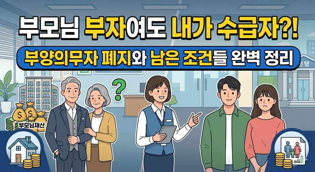 부모님 부자여도 내가 수급자?! 2026년 부양의무자 폐지와 남은 조건들 완벽 정리 이미지