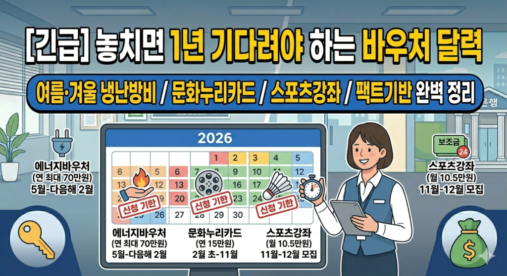바우처"어제까지였어?" 놓치면 1년 기다려야 하는 2026년 바우처 신청 달력 총정리 이미지