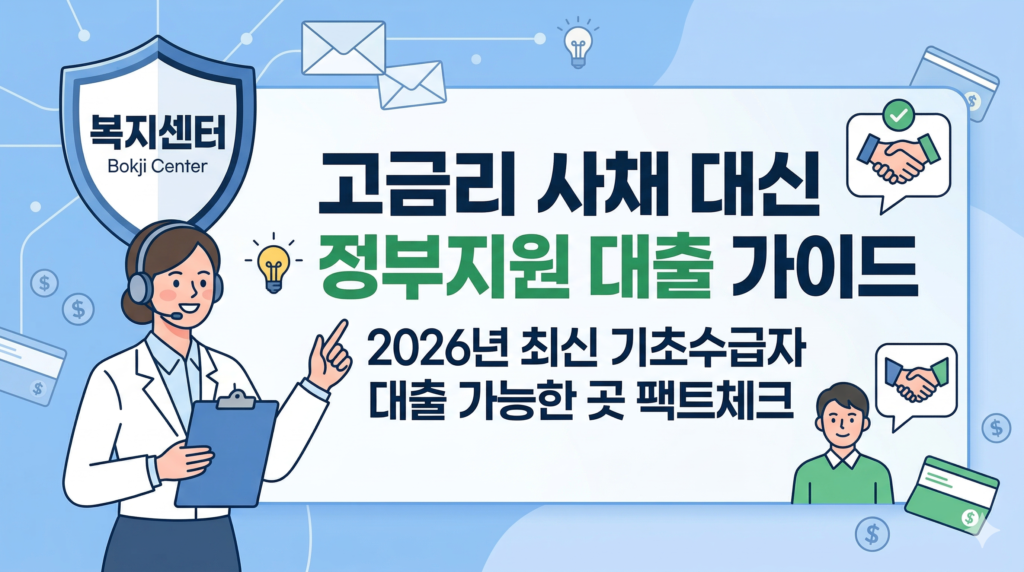 기초수급자 대출 고금리 사채 대신 정부지원 대출 가이드 안내 이미지