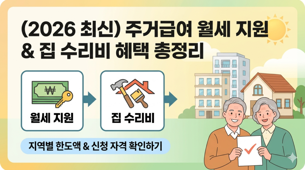 주거급여 1인 가구 123만원까지! 월세 지원금 및 집 수리비 혜택 총정리