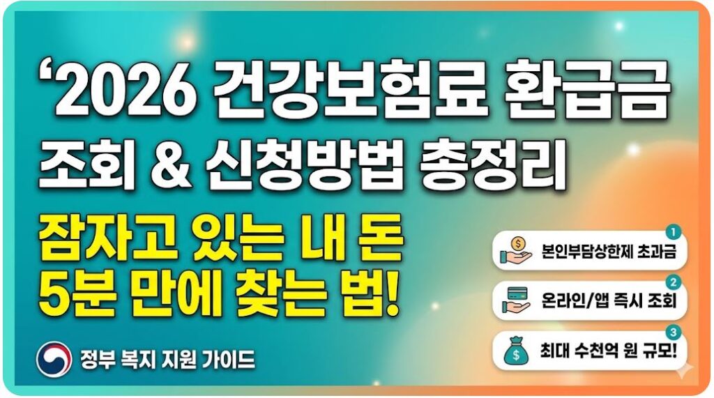 2026년 건강보험료 환급금 조회 및 신청방법 이미지