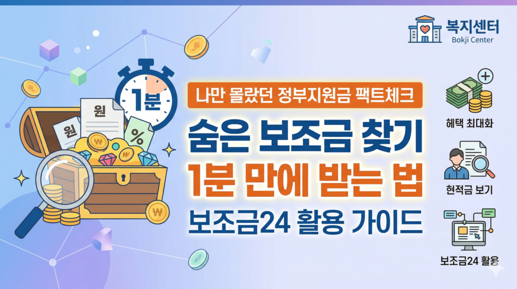 2026년 숨은 정부지원금 찾기 및 보조금24 활용 안내 이미지