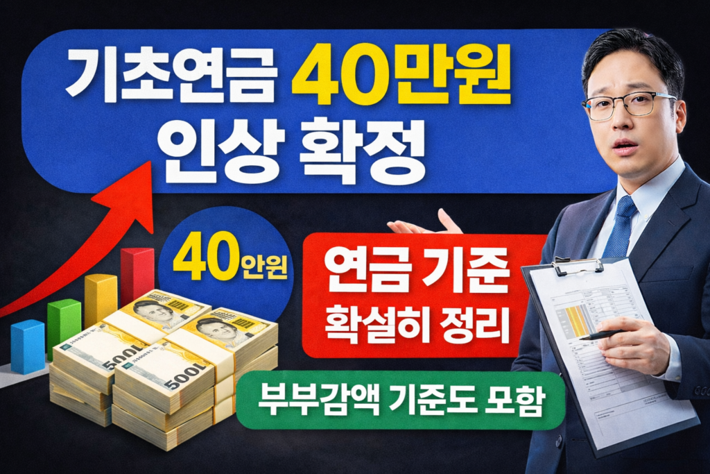 2026년 기초연금 40만원 인상 확정 및 지급일 안내 이미지