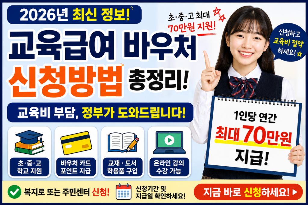 2026년 교육급여 바우처 신청방법 총정리 이미지
