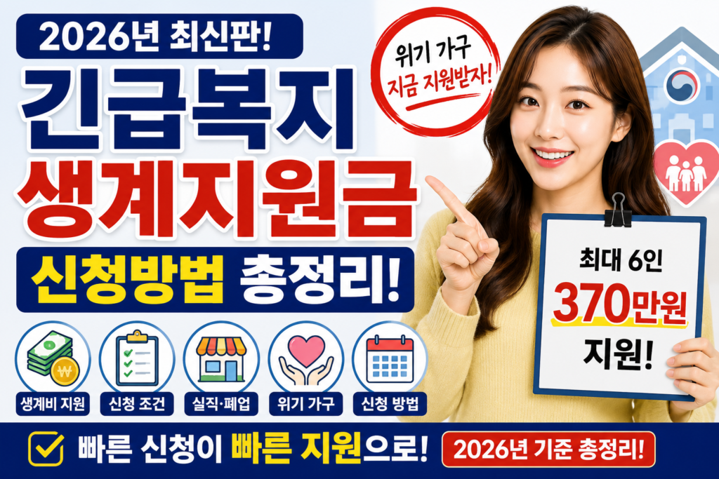 2026년 긴급복지 생계지원금 신청방법 총정리 이미지
